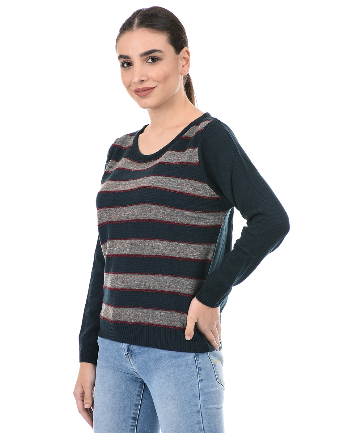 Species Women Striped Blue Sweater